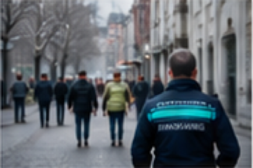 Handhavers in een binnenstad